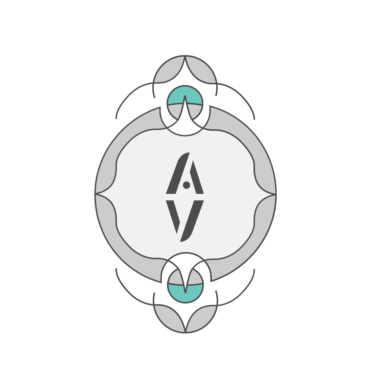 Arial image of pine trees in the winter. In the center is a road